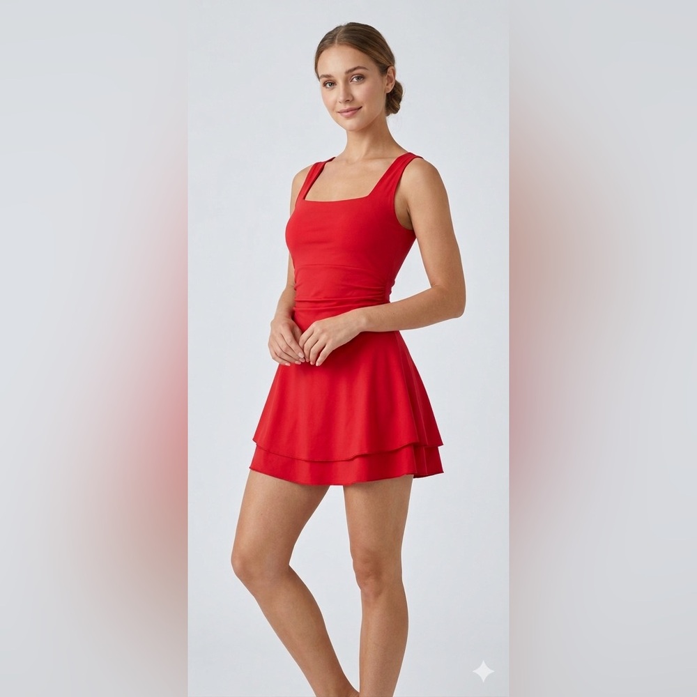 Kaximil Red Sleeveless Cowl Neck Ruched Bodycon Dress - Size XL